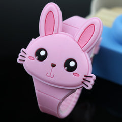 Rabbit Cartoon Children Watches Flip Cover