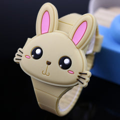 Rabbit Cartoon Children Watches Flip Cover