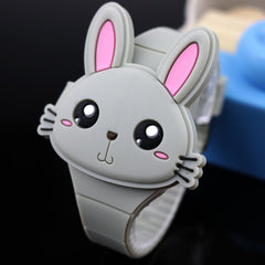 Rabbit Cartoon Children Watches Flip Cover