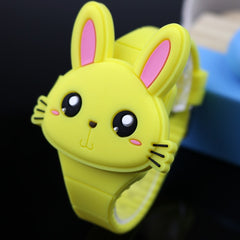 Rabbit Cartoon Children Watches Flip Cover