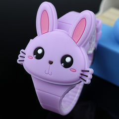 Rabbit Cartoon Children Watches Flip Cover