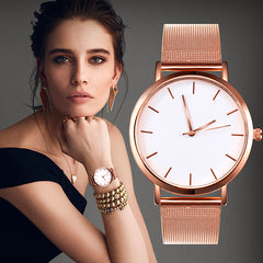 Rose Gold Strap Watch Women's