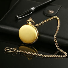 Retro Smooth Men Black Pocket Watch