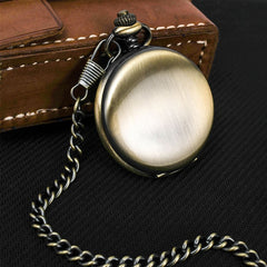 Retro Smooth Men Black Pocket Watch