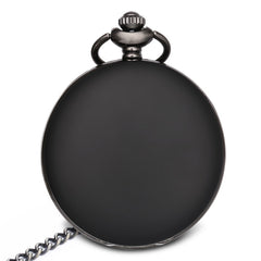 Retro Smooth Men Black Pocket Watch